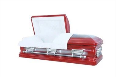 Red 16 Gauge Metal Casket