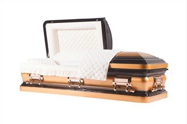 Twotone Black Gold Round Corner Casket